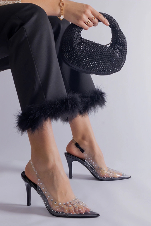 Escarpins transparents à talon ouvert...