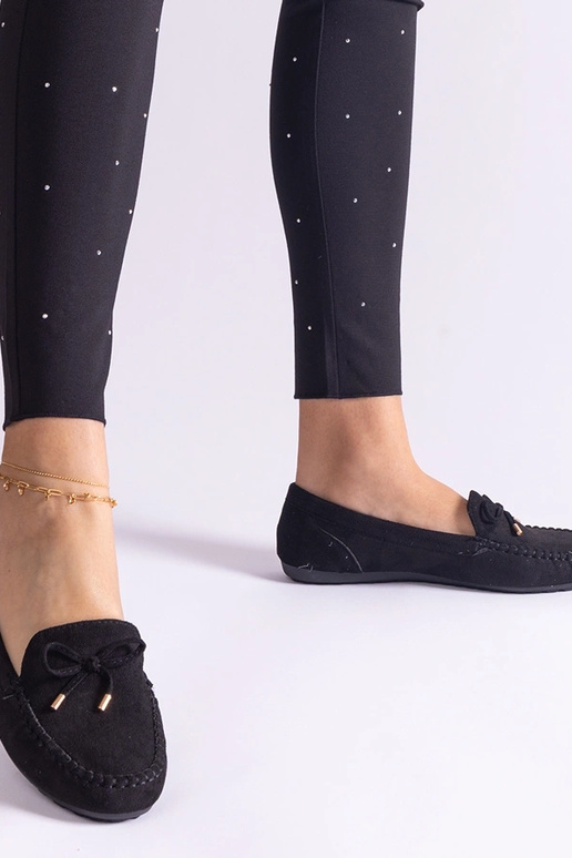 Mocassins en daim noir pour femme... Mocassins en daim noir pour femme...