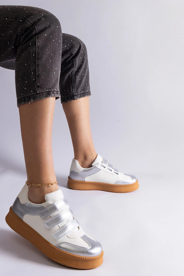 Baskets argentées avec fermeture velcro Mena 2