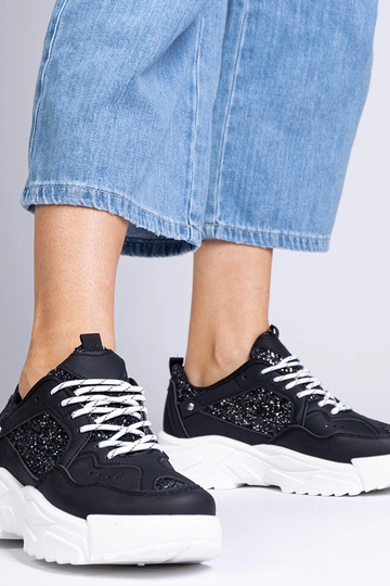 Baskets noires pour femmes avec paillettes Caraballo