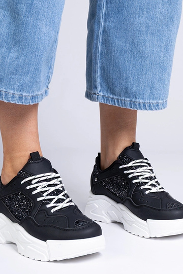 Baskets noires pour femmes avec paillettes Caraballo 2