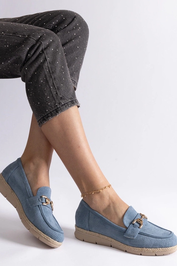 Chaussures pour femmes en daim synthétique couleur bleue Sandoval 2