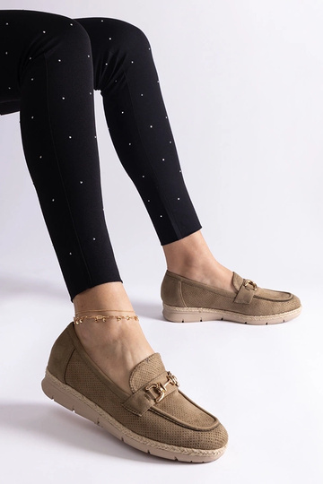 Mocassins verts pour femmes en suède synthétique Sandoval