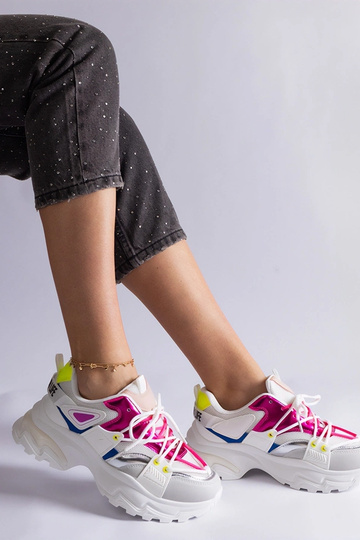 Baskets de sport Sulamita blanches et roses 2