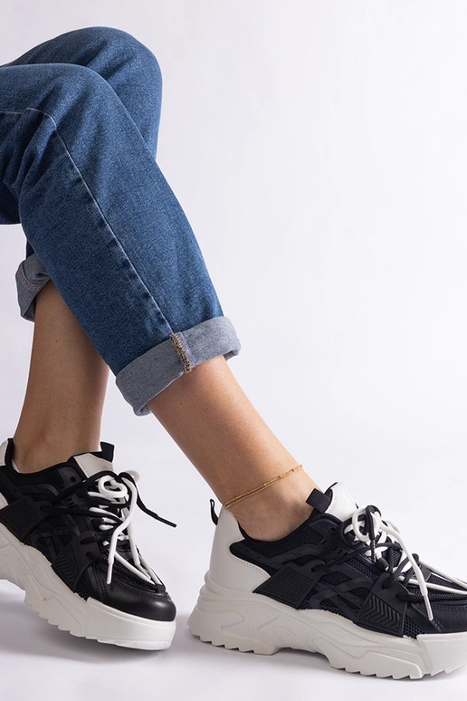 Baskets de sport noires pour femmes Alva Baskets de sport noires pour femmes Alva