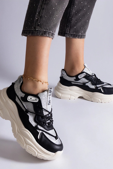 Baskets noires avec empiècements pailletés Rigel 2