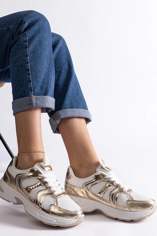 Baskets de sport Ena blanches et dorées