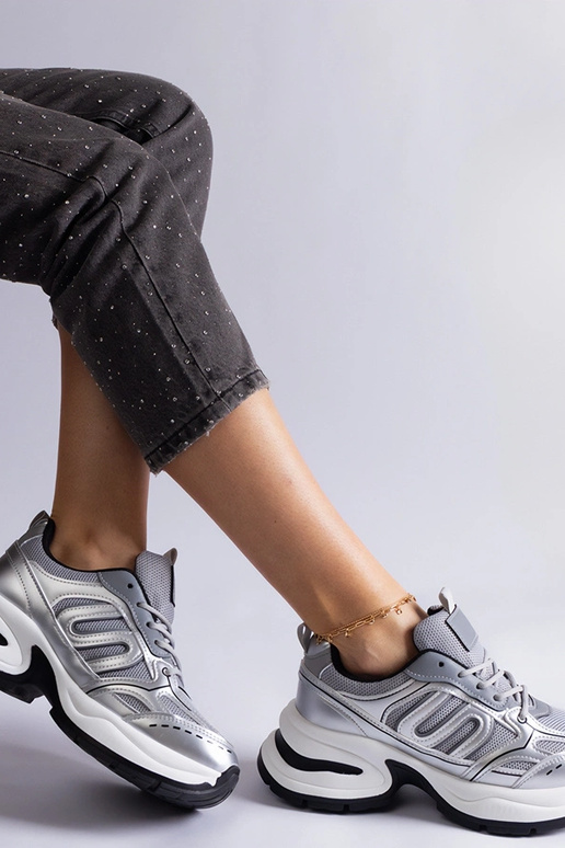 Chaussures de sport argentées pour...