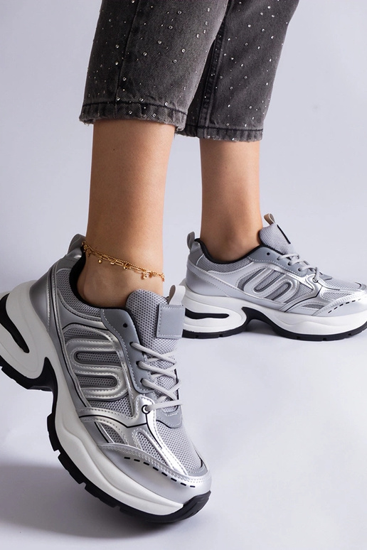 Chaussures de sport argentées pour...