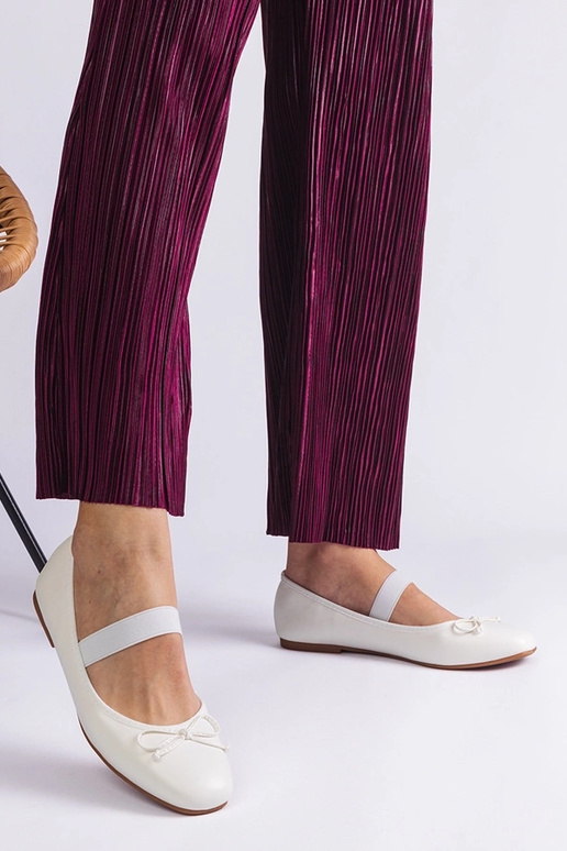 Ballerines blanches avec élastique et...