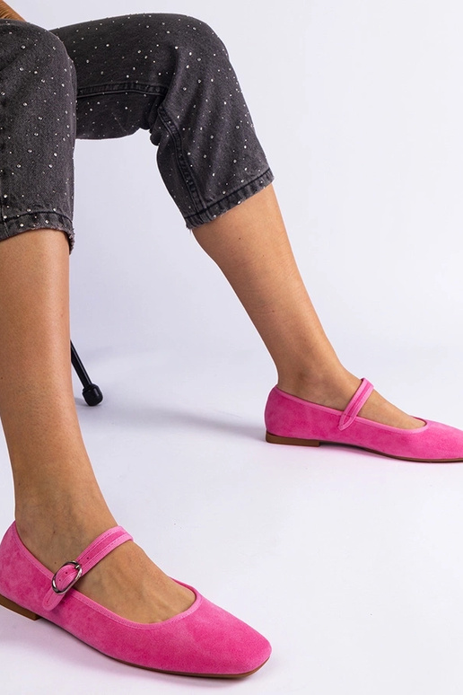 Ballerines rose foncé avec fermeture...