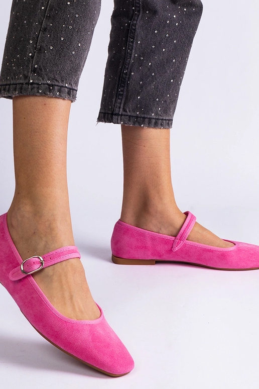 Ballerines rose foncé avec fermeture...