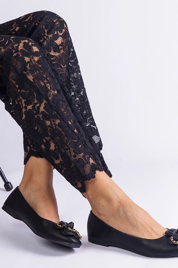 Ballerines noires décorées d'une fleur America 2