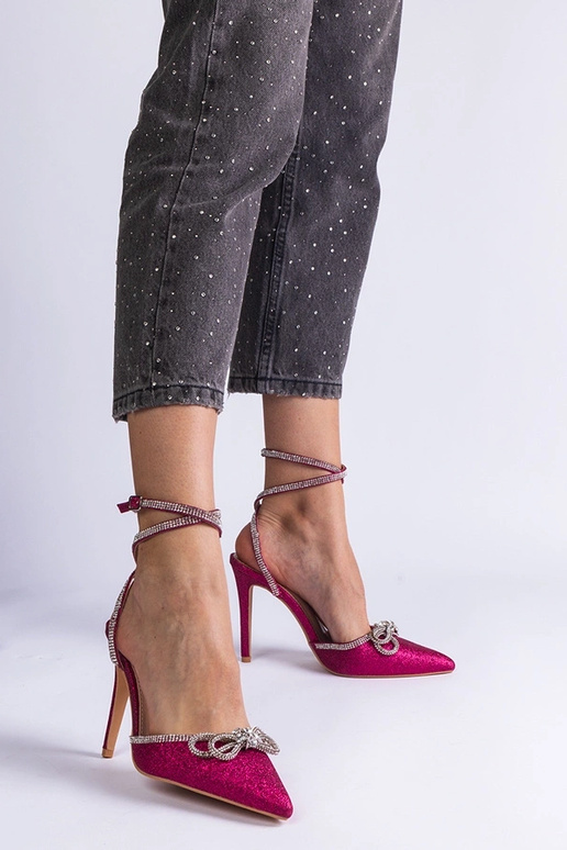 Escarpins à paillettes roses avec...