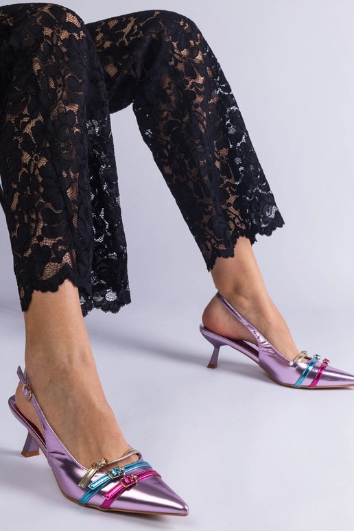 Escarpins à bout ouvert violet Perfecta Escarpins à bout ouvert violet Perfecta