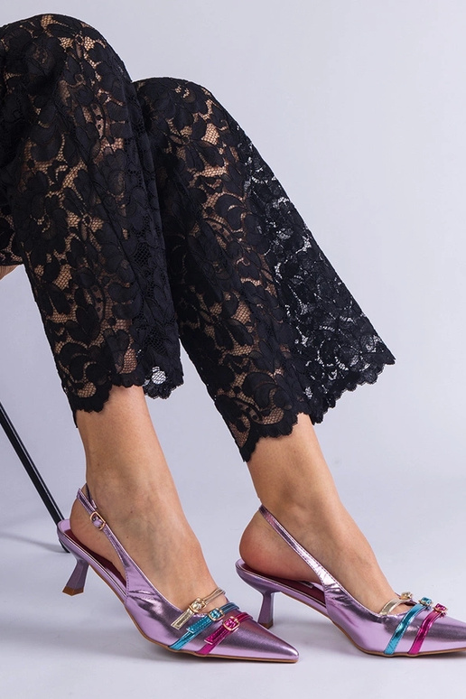 Escarpins à bout ouvert violet Perfecta Escarpins à bout ouvert violet Perfecta