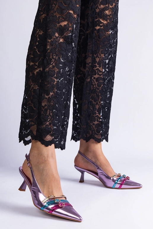 Escarpins à bout ouvert violet Perfecta Escarpins à bout ouvert violet Perfecta