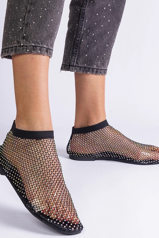 Sandales en maille noire avec zircons... Sandales en maille noire avec zircons...