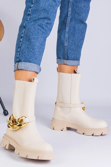 Bottines beiges à la... 2
