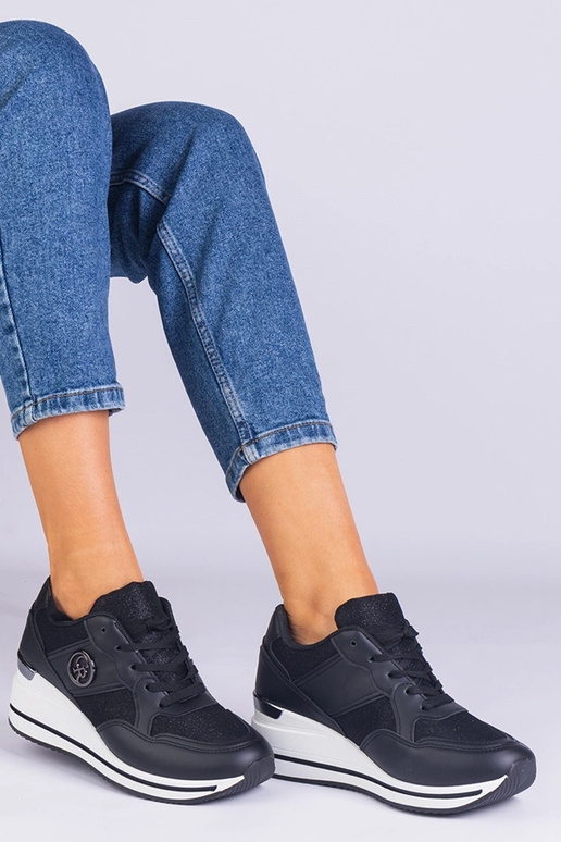 Baskets noires pour femmes décorées...