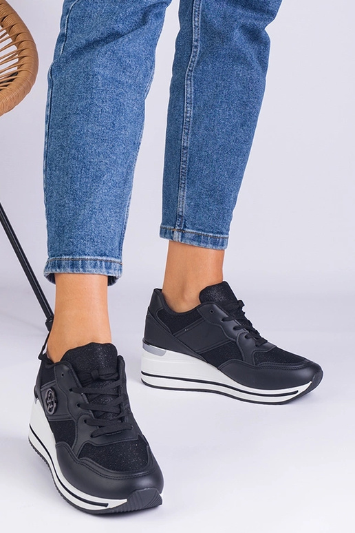 Baskets noires pour femmes décorées...