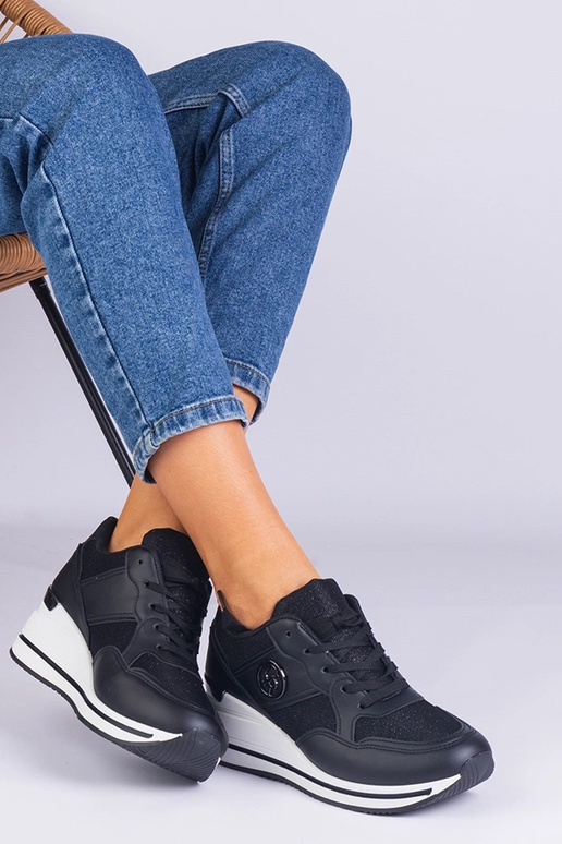 Baskets noires pour femmes décorées...