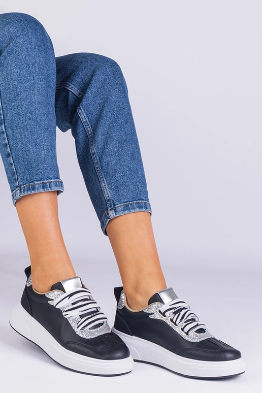 Baskets noires pour femmes décorées...