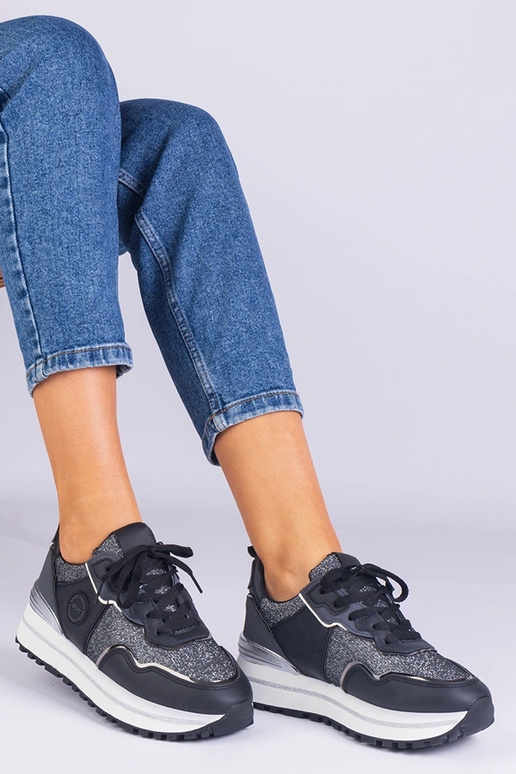 Baskets noires pour femmes décorées...