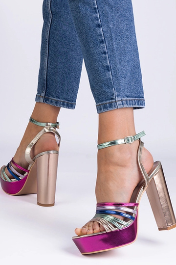 Sandales à talons épais multicolores Veransa
