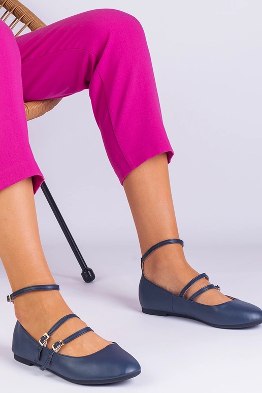 Ballerines en éco-cuir bleu marine...