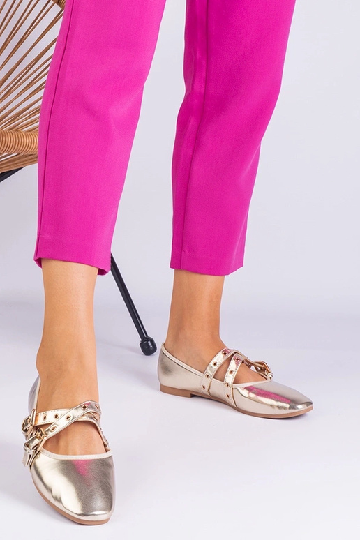 Ballerines dorées en similicuir...
