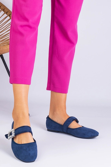 Ballerines bleu marine ornées d'une boucle en cristal Demetra 2