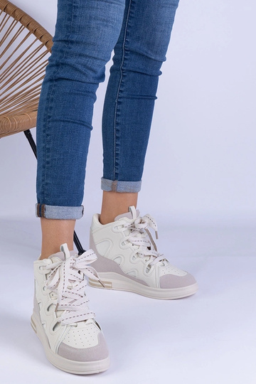 Baskets blanches pour femmes à lacets épais Gralina 2