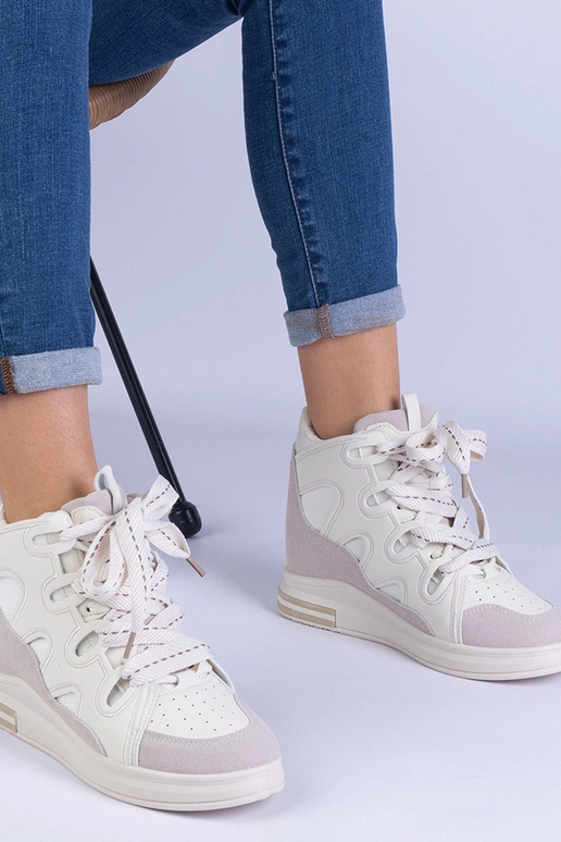 Baskets blanches pour femmes à lacets...