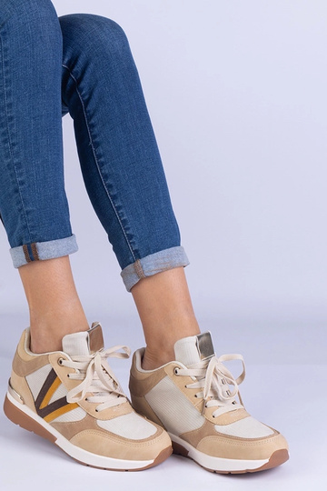 Baskets femme marron avec...