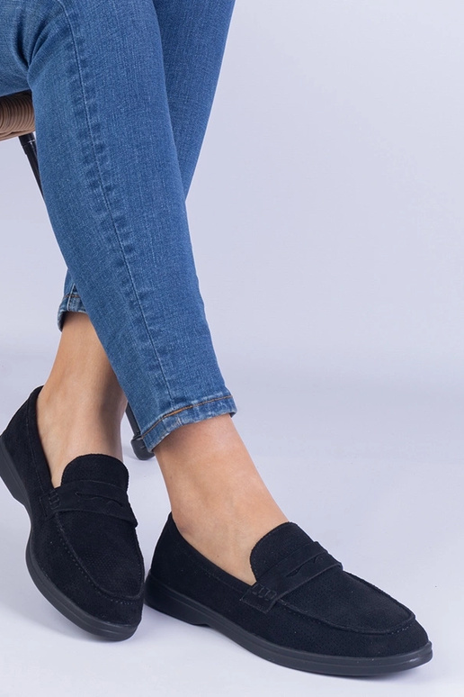 Mocassins classiques ajourés noirs en...