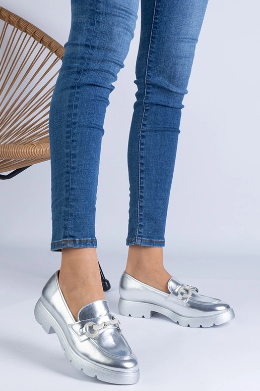 Demi-chaussures classiques argentées... Demi-chaussures classiques argentées...