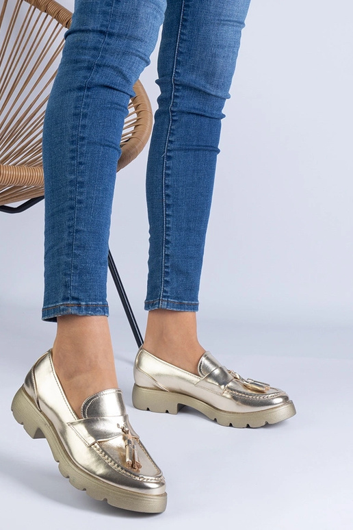 Chaussures classiques dorées à...