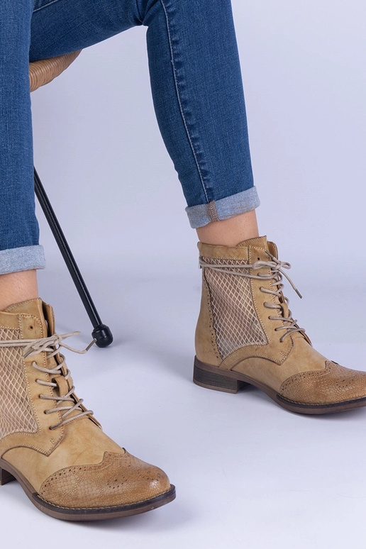 Bottines plates ajourées jaunes Reeves