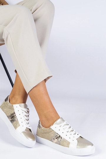 Baskets dorées pour femme à...