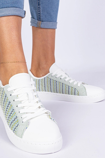Sneakers verts pour femmes en tissu Bellisio