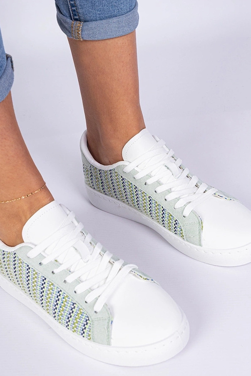 Sneakers verts pour femmes en tissu... Sneakers verts pour femmes en tissu...