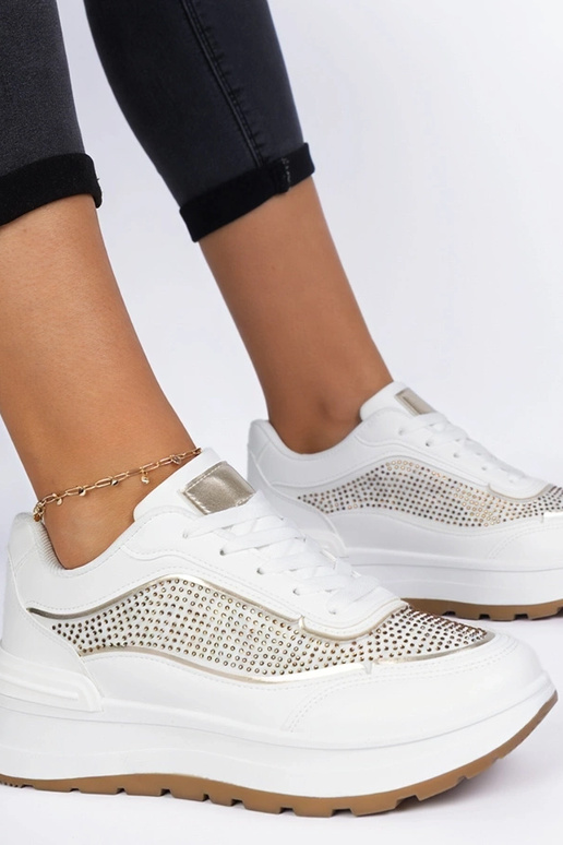 Sneakers blanches pour femmes ornées... Sneakers blanches pour femmes ornées...