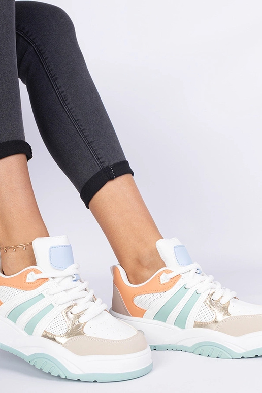 Sneakers orange pour femmes avec un...
