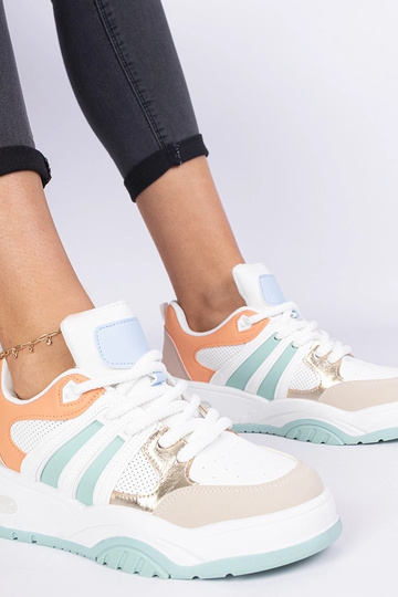 Sneakers orange pour femmes avec un laçage massif Bartella 2