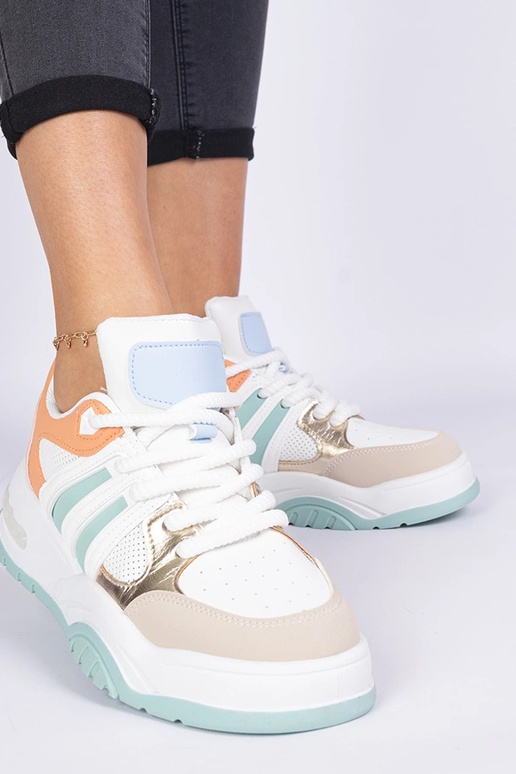 Sneakers orange pour femmes avec un...