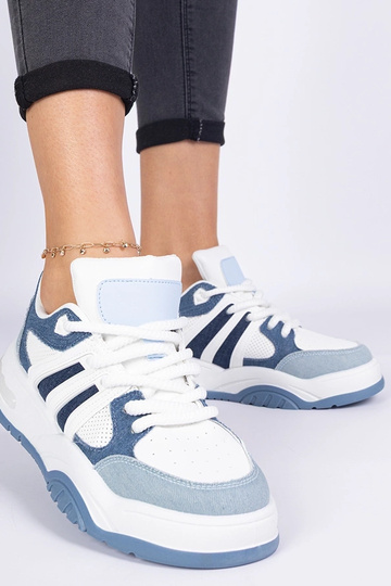 Sneakers bleues pour femmes avec un laçage massif Bartella