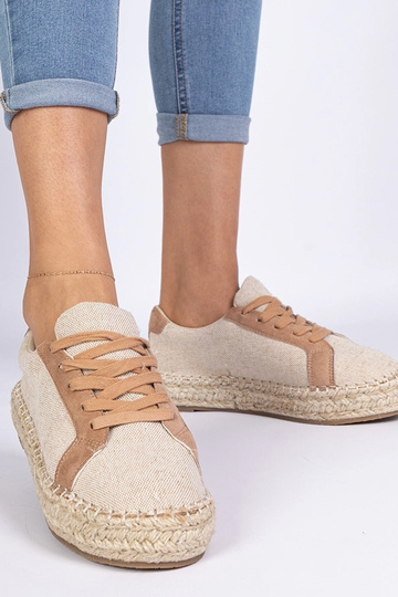 Espadrilles marron pour femmes à lacets Malsi