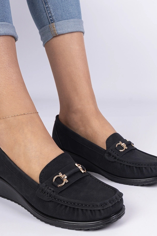 Mocassins noirs pour femmes à semelle... Mocassins noirs pour femmes à semelle...