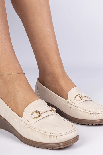 Mocassins crème pour femmes à semelle compensée Sambada 2